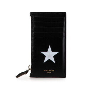 Givenchy Star Motif Wallet Black White Leather